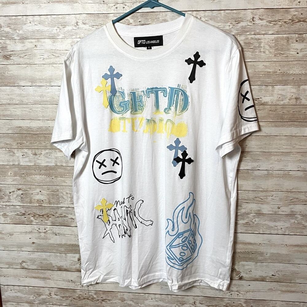 Men’s GFTD White Chrome T-shirt Size XL